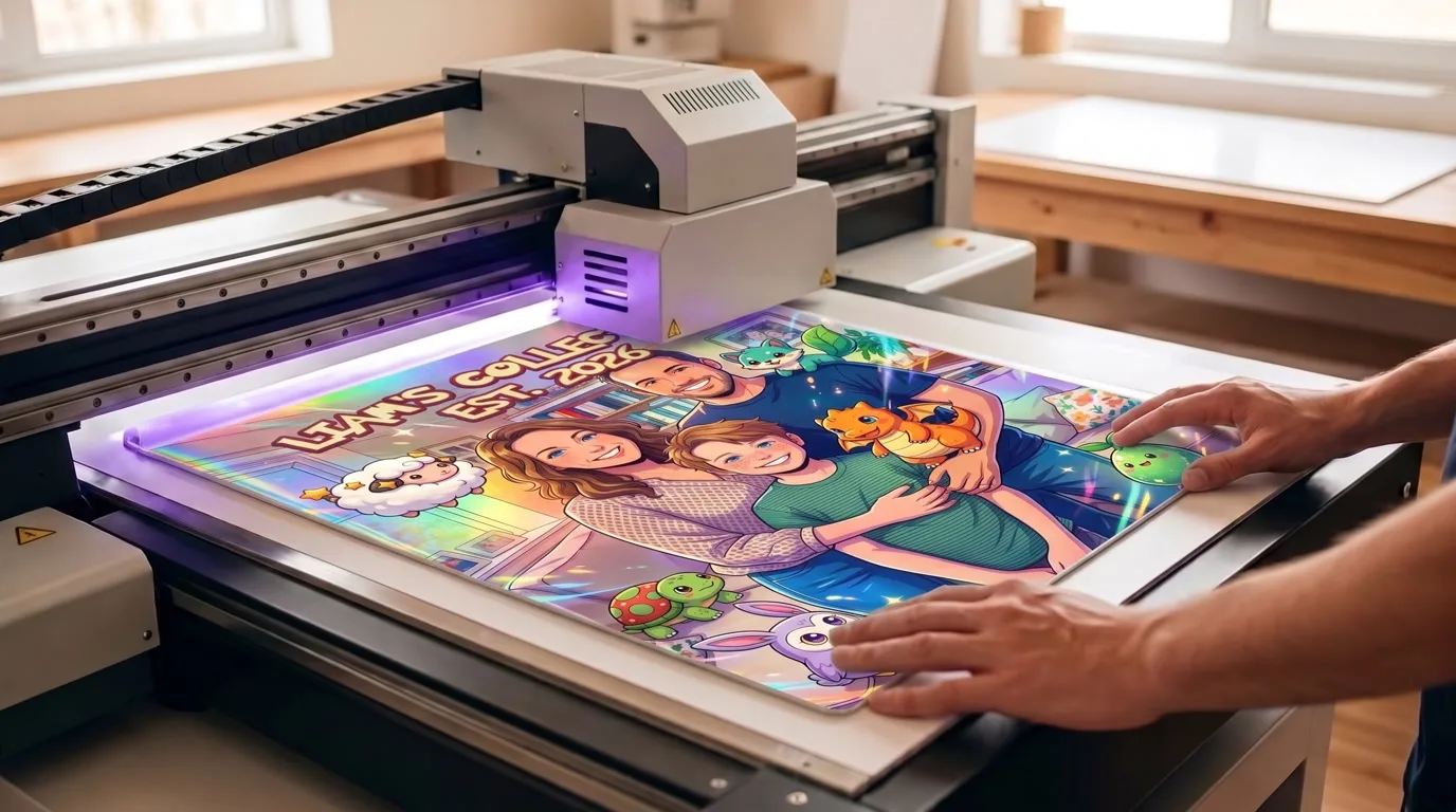 A custom cover being printed